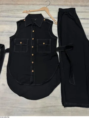 spacial cord set cotton flax black - Summer Spacial Co ord sets for women's