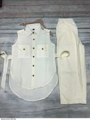 spacial cord set cotton flax off white -Summer Spacial Co ord sets for women's