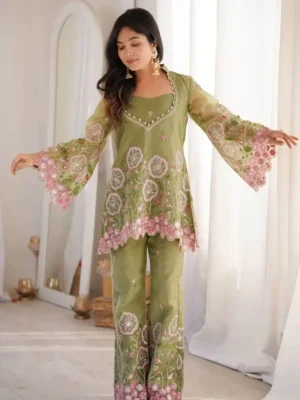 premium sage green pista co-ord set - Elegant Premium Pista Co - ord set